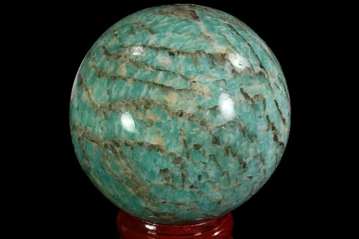 Polished Amazonite Crystal Sphere - Madagascar #78732